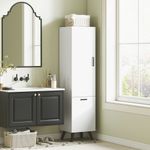 Armario-alto-de-baño-Elite-Homcom-2-puertas-blanco-144x35x315-cm
