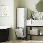 Armario-alto-de-baño-Elite-Homcom-2-puertas-blanco-144x35x315-cm