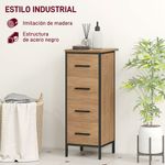 Mueble-de-baño-Forge-Homcom-4-cajones-marron-82x30x30-cm