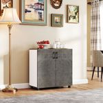 Aparador-Liora-Homcom-2-puertas-gris-80x80x37-cm