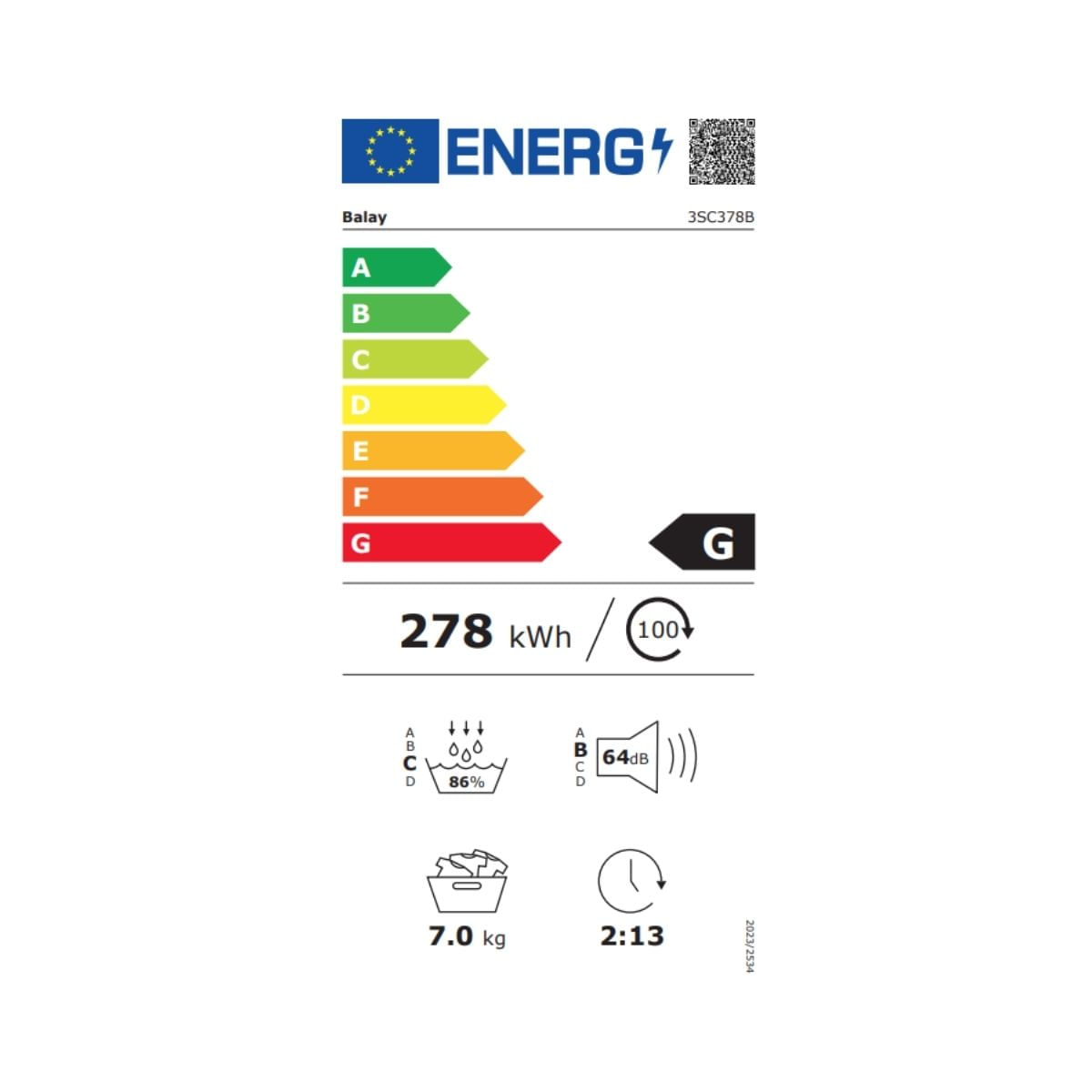 Secadora-de-condensacion-Balay-3SC378B-etiqueta-energetica