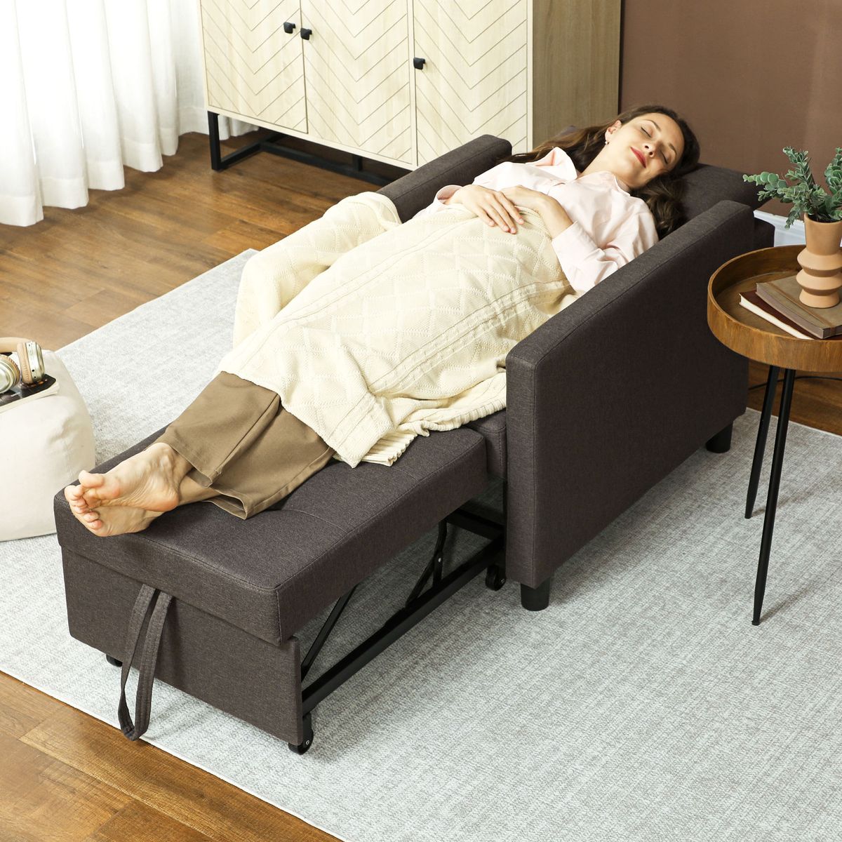 Sofa-cama-Einar-Homcom-1-plaza-con-brazos-negro-84x69x82.5-cm