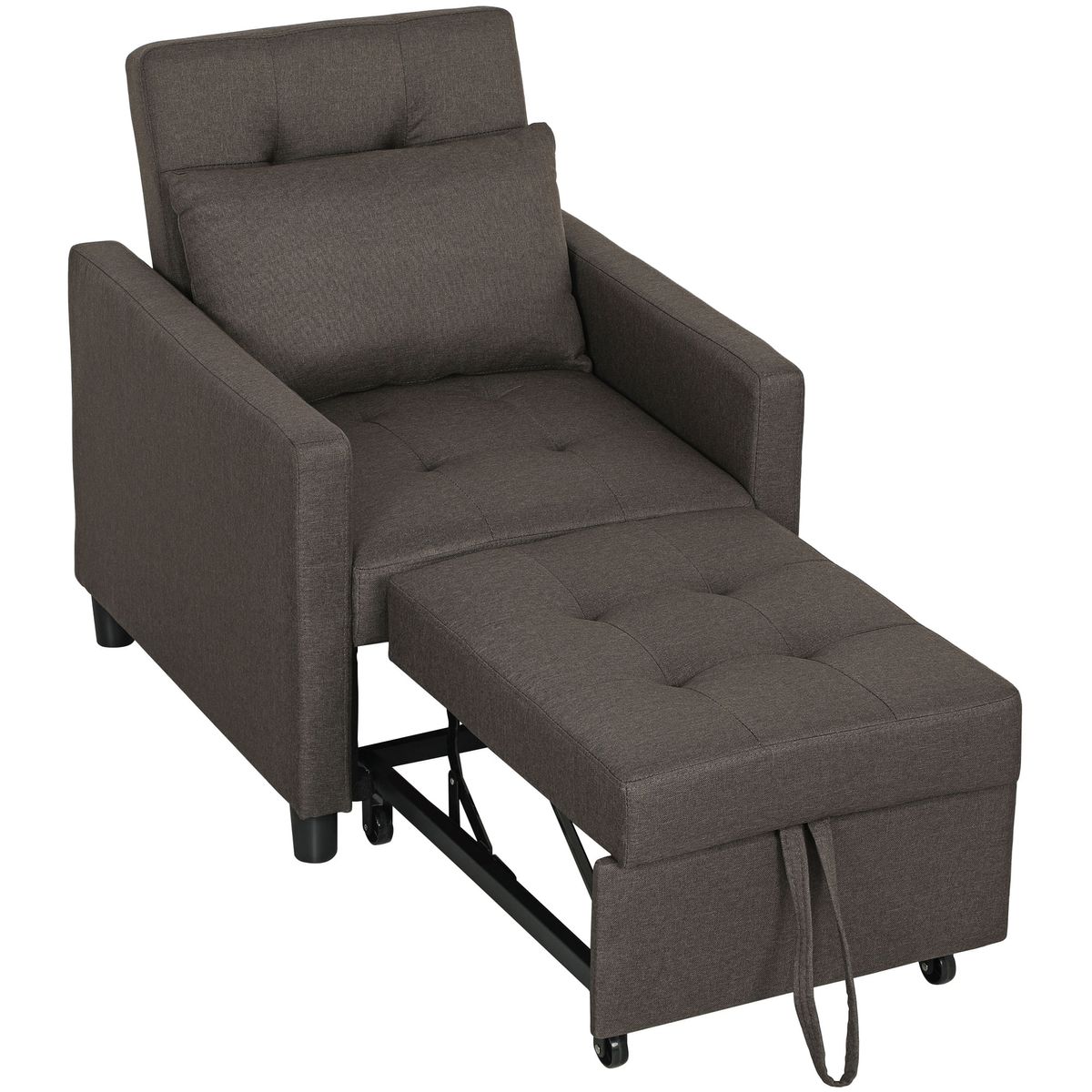 Sofa-cama-Einar-Homcom-1-plaza-con-brazos-negro-84x69x82.5-cm