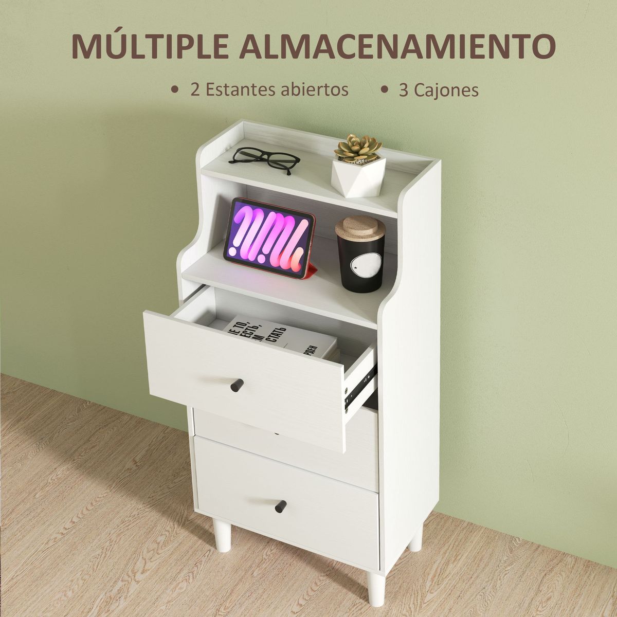 Aparador-Elenia-Homcom-3-cajones-blanco-95x47x29-cm