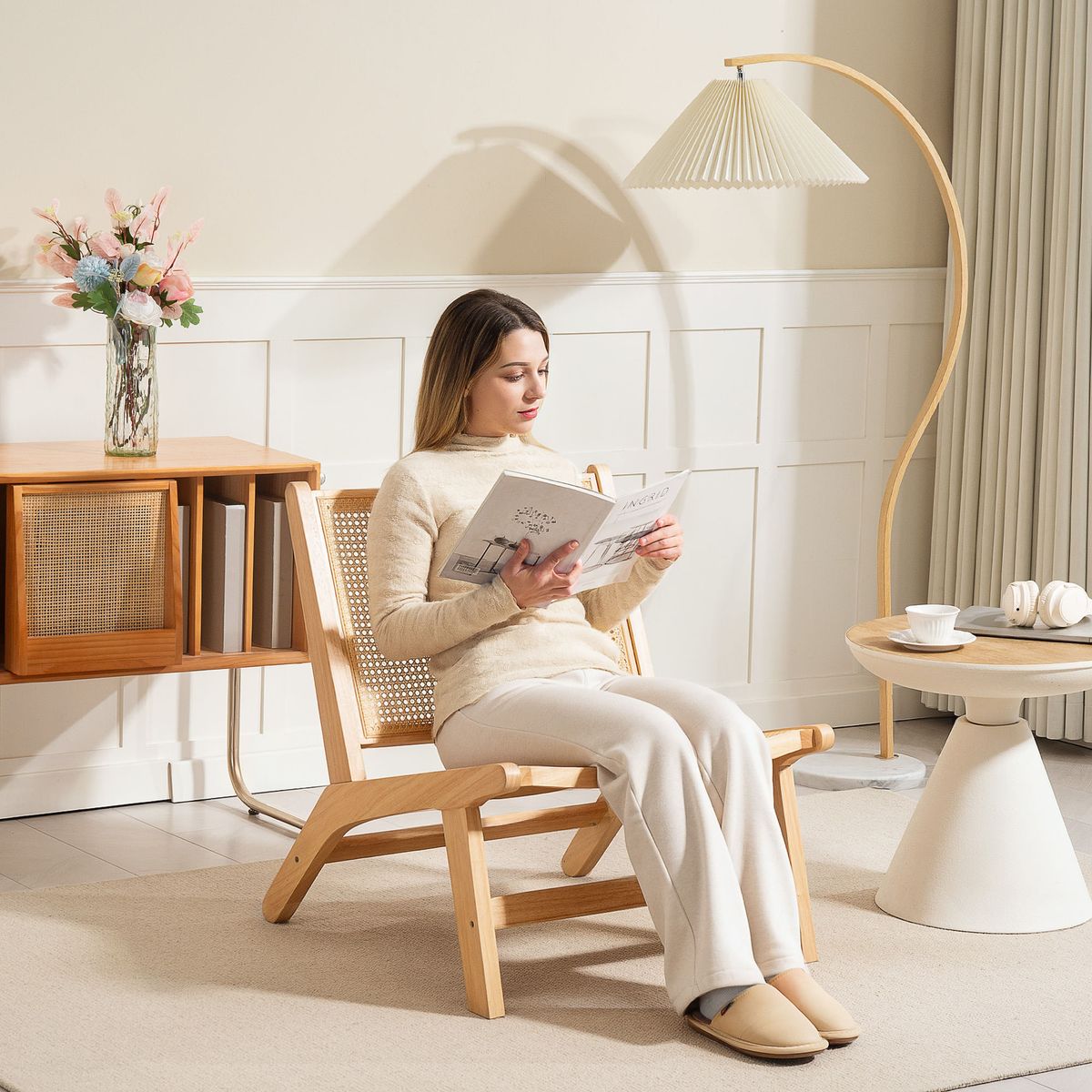 Butaca-Naia-Homcom-respaldo-amplio-natural-74x64x70-cm