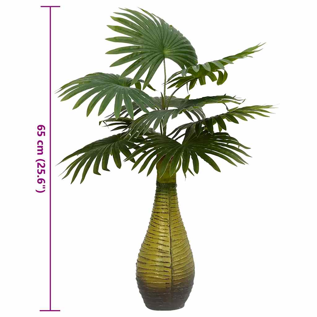 Planta-artificial-Palma-9-hojas-verde-65-cm