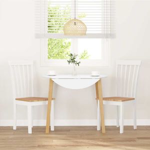 Pack de 2 sillas de comedor Elisa madera maciza blanco/natural