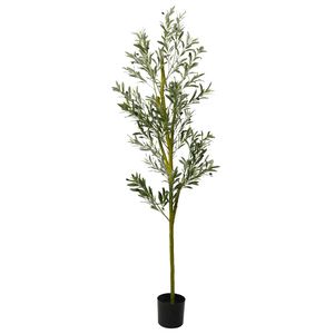 Planta artificial Mediterráneo 800 hojas macetero + aceitunas verde