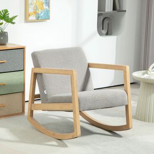 Mecedora Alba Homcom reclinable + reposabrazos gris 71x60x81 cm