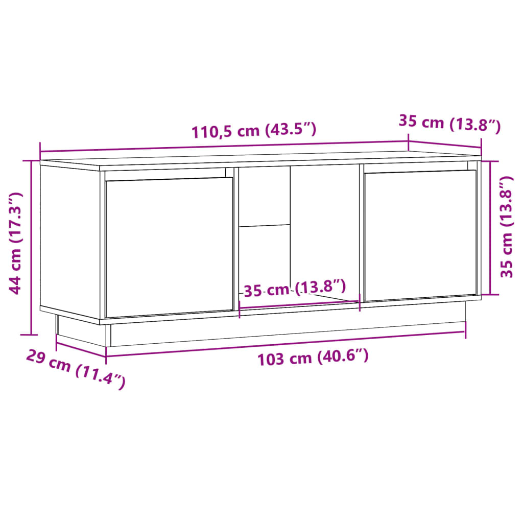 Mueble-TV-Gredos-2-puertas---1-compartimento-abierto-44x103x29-cm-