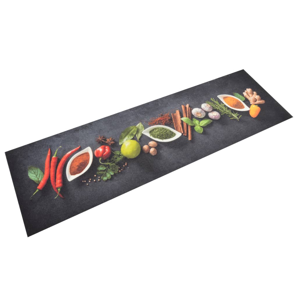 Alfombra-de-cocina-Vegetales-antideslizante-negro-150x45-cm-