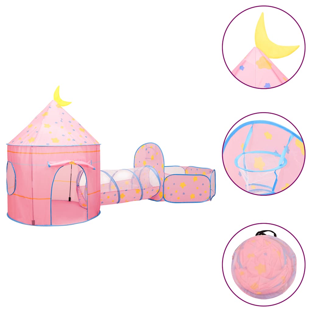 Parque-de-juegos-infantil-PinkDream-2-tiendas---tunel-multicolor-128x120x301-cm