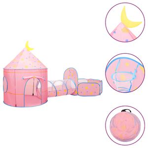 Parque de juegos infantil PinkDream 2 tiendas + túnel multicolor 128x120x301 cm