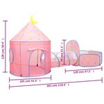 Parque-de-juegos-infantil-PinkDream-2-tiendas---tunel-multicolor-128x120x301-cm