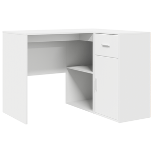 Escritorio Dijon esquinero 1 armario + 1 cajón + 2 compartimentos blanco 75x102x50 cm