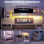 Escritorio-Rivera-Homcom-luz-LED---soporte-elevado---estantes---2-cajones-natural-885x555x48-cm