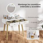 Tocador-Chloe-Homcom-espejo-LED---2-cajones---taburete-blanco-133x80x43-cm