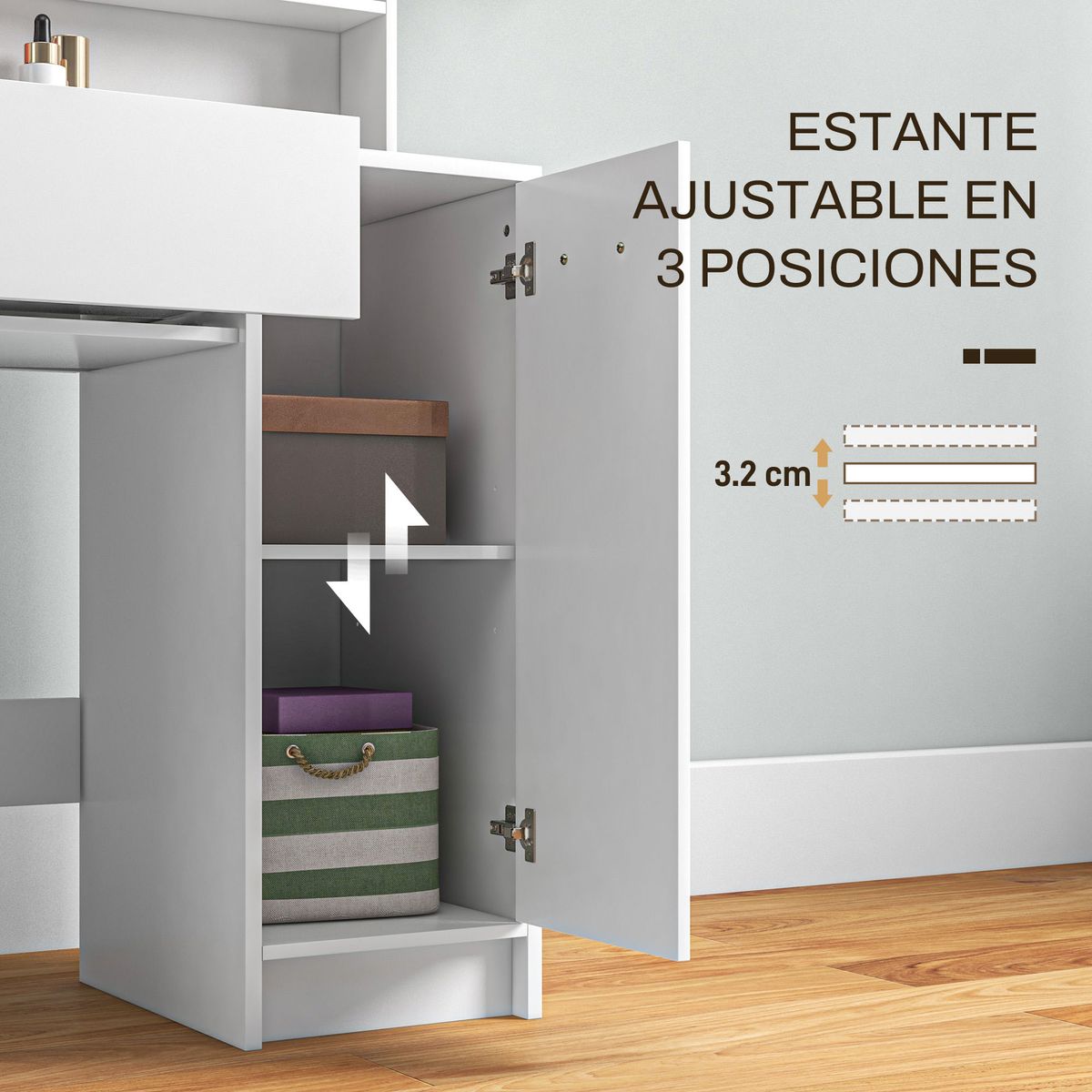 Tocador-Nawa-Homcom-espejo---3-estantes--1-cajon---1-armario-blanco-132x80x40-cm-