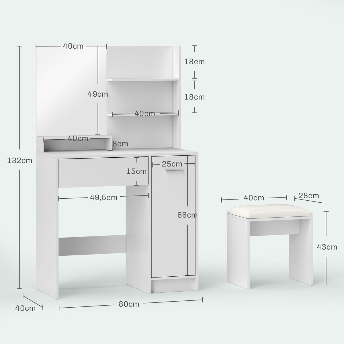 Tocador-Nawa-Homcom-espejo---3-estantes--1-cajon---1-armario-blanco-132x80x40-cm-