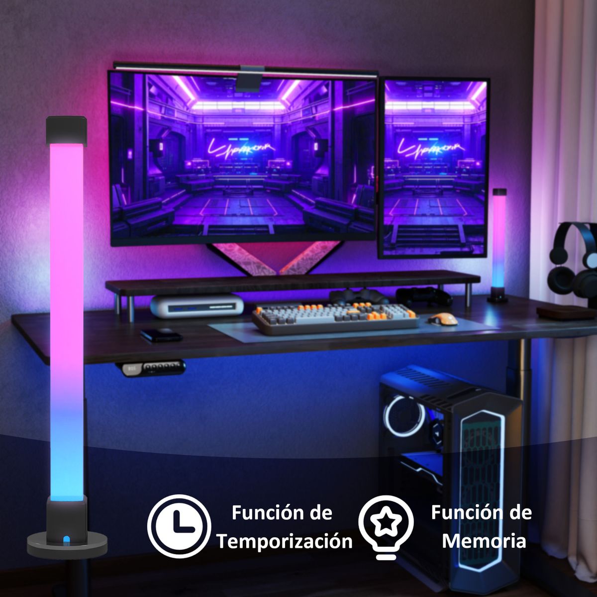 Pack-de-2-lamparas-Flow-Homcom-caracteriticas