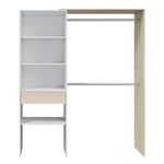 Vestidor-Hera-2-barras---4-estantes---cajon-roble-blanco-187x158x40-cm