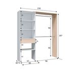 Vestidor-Hera-2-barras---4-estantes---cajon-roble-blanco-187x158x40-cm