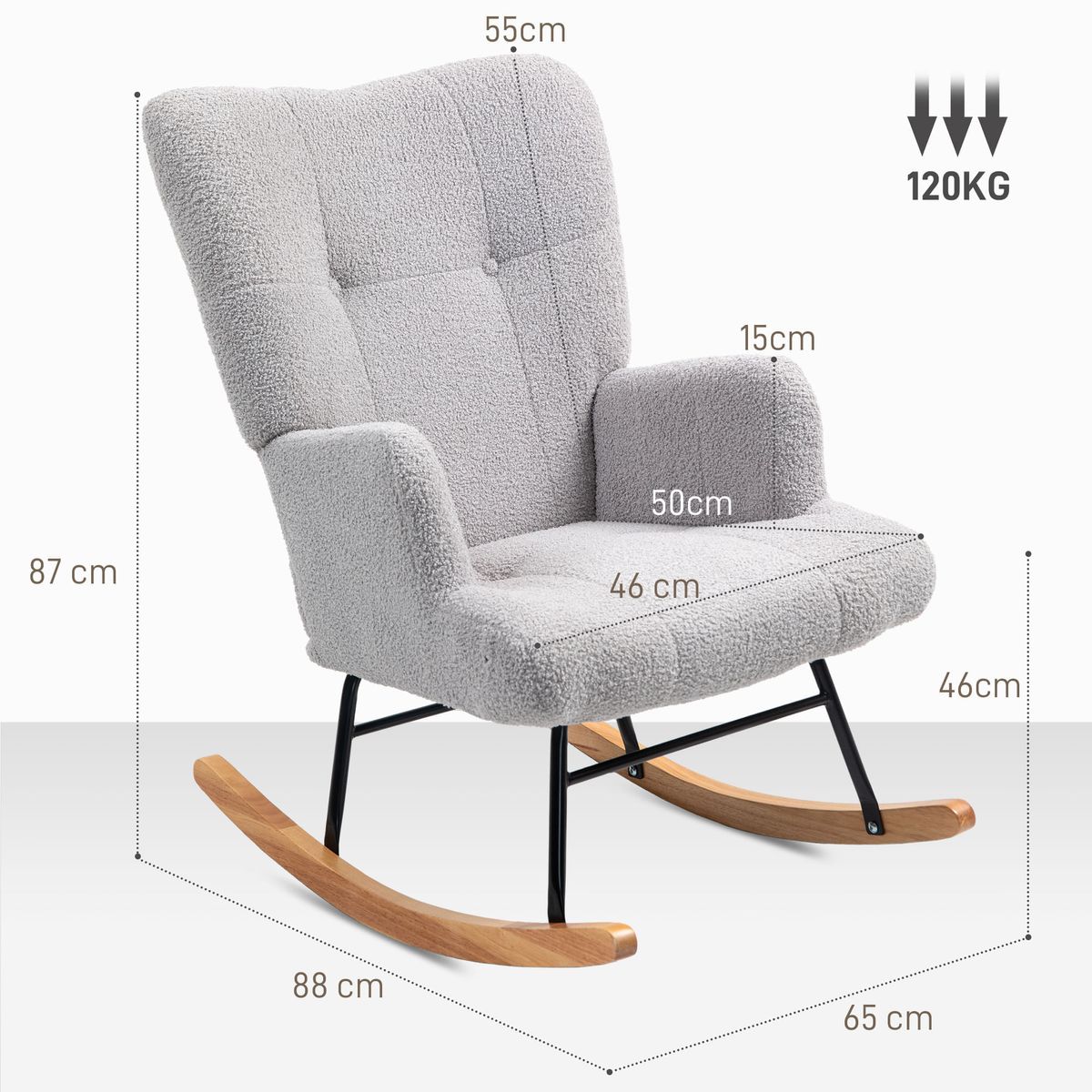 Mecedora-Daisy-Homcom-respaldo-alto-gris-87x65x88-cm