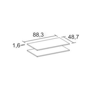 Pack de 2 estantes interior armario blanco mate 1,6x88,3x48,7 cm