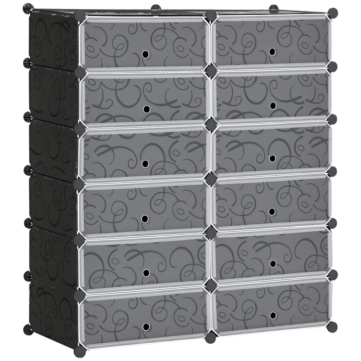 Organizador-modular-Genova-Homcom-12-cubos-personalizable-blanco-negro-108x94x37-cm-