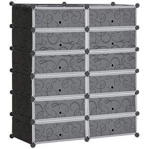 Organizador modular Génova Homcom 12 cubos personalizable blanco/negro 108x94x37 cm