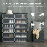 Organizador-modular-Genova-Homcom-12-cubos-personalizable-blanco-negro-108x94x37-cm-