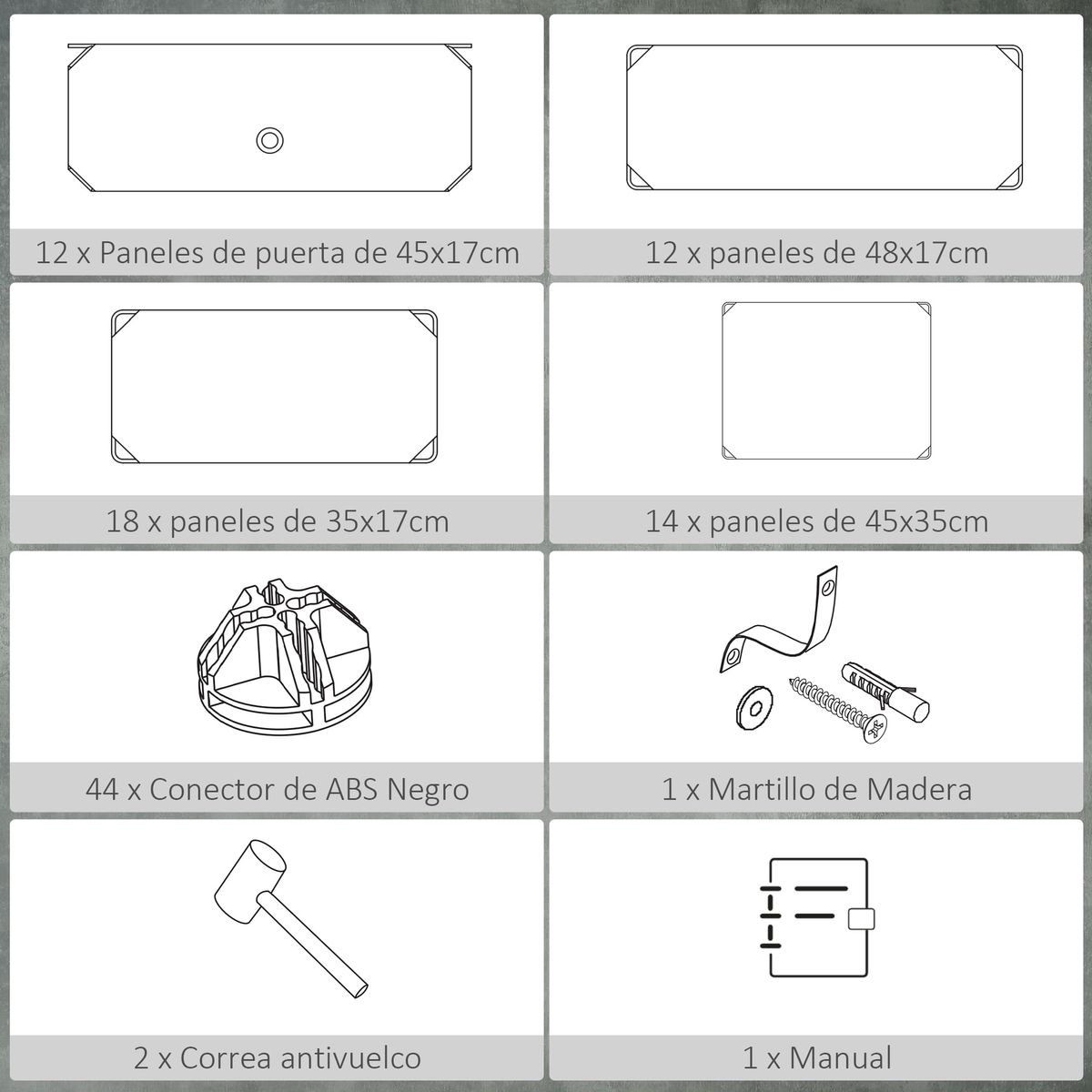 Organizador-modular-Genova-Homcom-12-cubos-personalizable-blanco-negro-108x94x37-cm-
