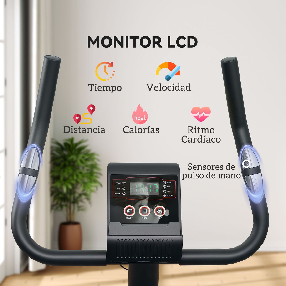 Bicicleta-estatica-Maya-Homcom-8-niveles---pantalla-LCD---asiento-ajustable-negro-1315x88x505-cm-