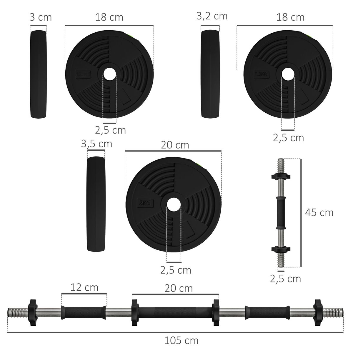 Pack-de-2-mancuernas-Go-Sportnow-20kg-2-en-1-negro-