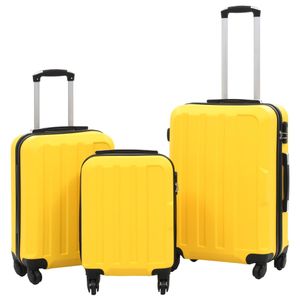 Set de 3 maletas Orlando rígidas ruedas + cerraduras amarillo