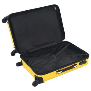 Set de 3 maletas Orlando rígidas ruedas + cerraduras amarillo