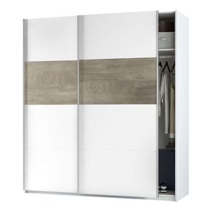 Armario Arya 2 puertas correderas blanco artik/roble Alaska 200x180x60 cm