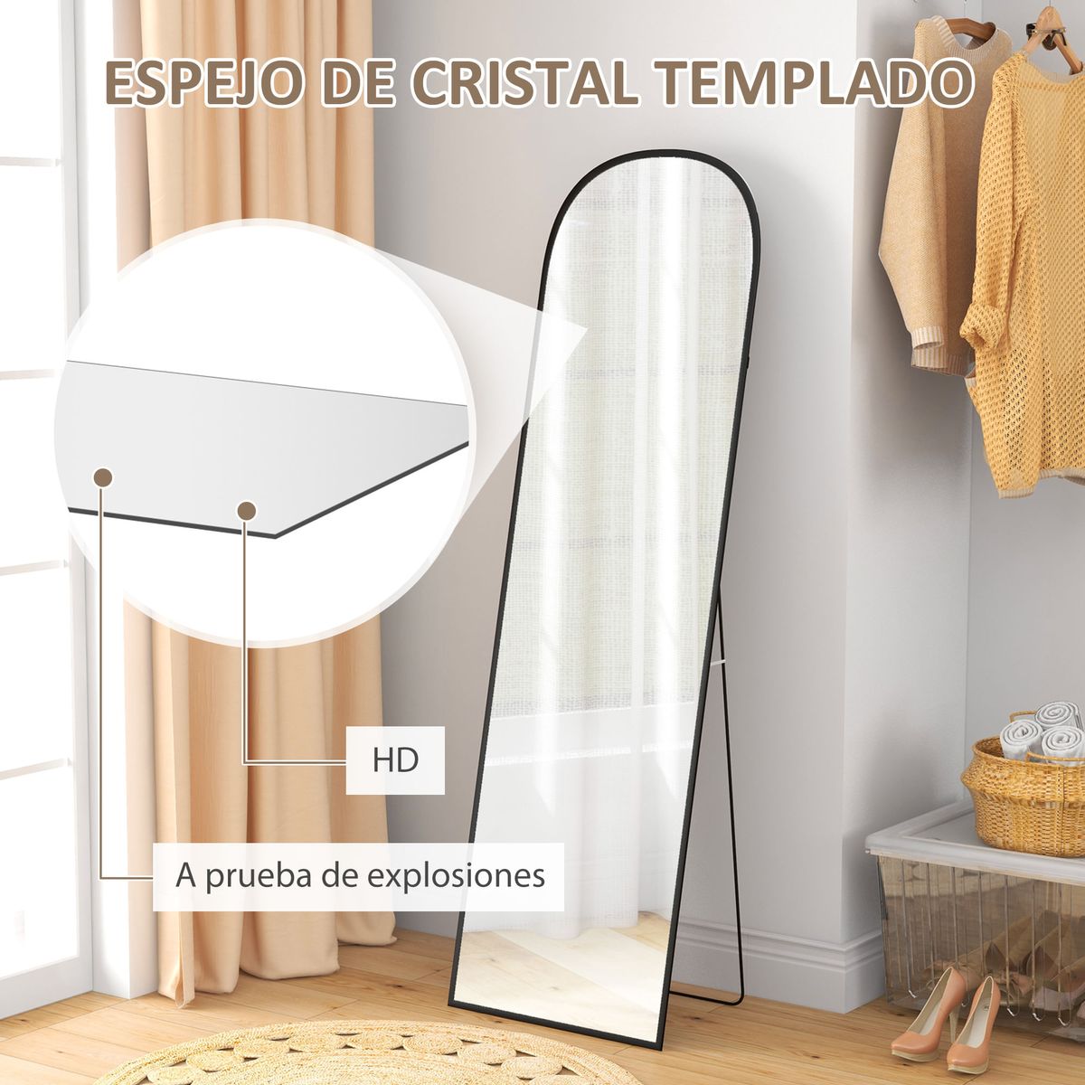 Espejo-de-cuerpo-entero-Arcon-Homcom-ondulado-negro-170x50x15-cm