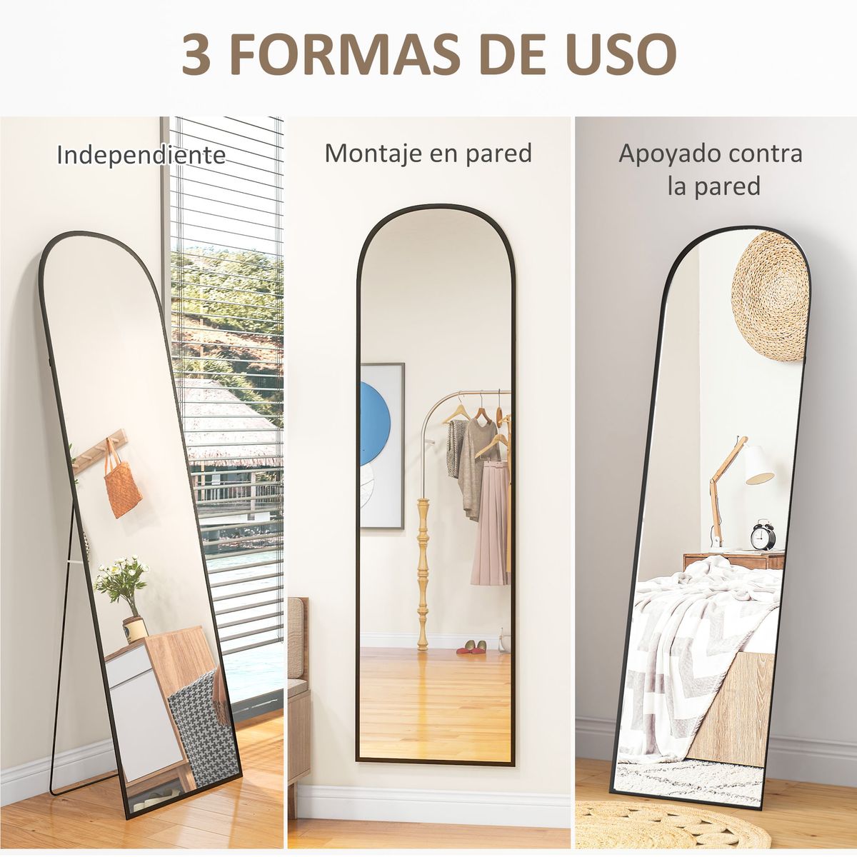 Espejo-de-cuerpo-entero-Arcon-Homcom-ondulado-negro-170x50x15-cm