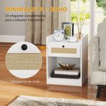 Pack-de-2-mesitas-de-noche-Boho-Homcom-cajon-con-frontal-de-ratan-blanco-53x40x40-cm