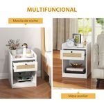 Pack-de-2-mesitas-de-noche-Boho-Homcom-cajon-con-frontal-de-ratan-blanco-53x40x40-cm