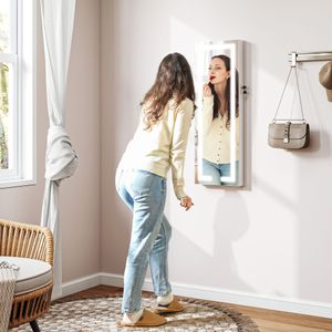 Espejo joyero Selene Homcom con luz LED blanco 118x44x16 cm