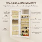 Espejo-de-pared-Selene-Homcom-joyero---luz-LED-blanco-118x44x16-cm