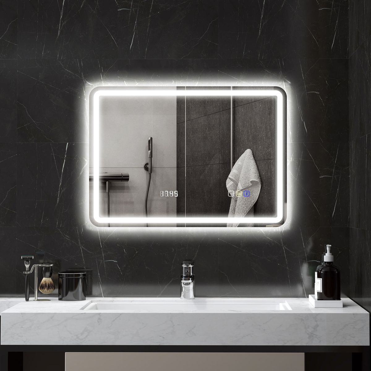 Espejo-de-baño-SmartLux-Homcom-luz-LED-50x70-cm-