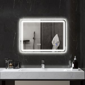 Espejo de baño SmartLux Homcom luz LED + altavoz + antivaho 50x70 cm