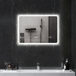 Espejo-de-baño-Glint-Homcom-luz-LED-50x70-cm