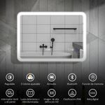 Espejo-de-baño-Glint-Homcom-luz-LED-50x70-cm