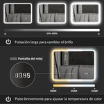 Espejo-de-baño-Glint-Homcom-luz-LED-50x70-cm