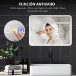 Espejo-de-baño-Glint-Homcom-luz-LED-50x70-cm