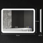 Espejo-de-baño-Glint-Homcom-luz-LED-50x70-cm